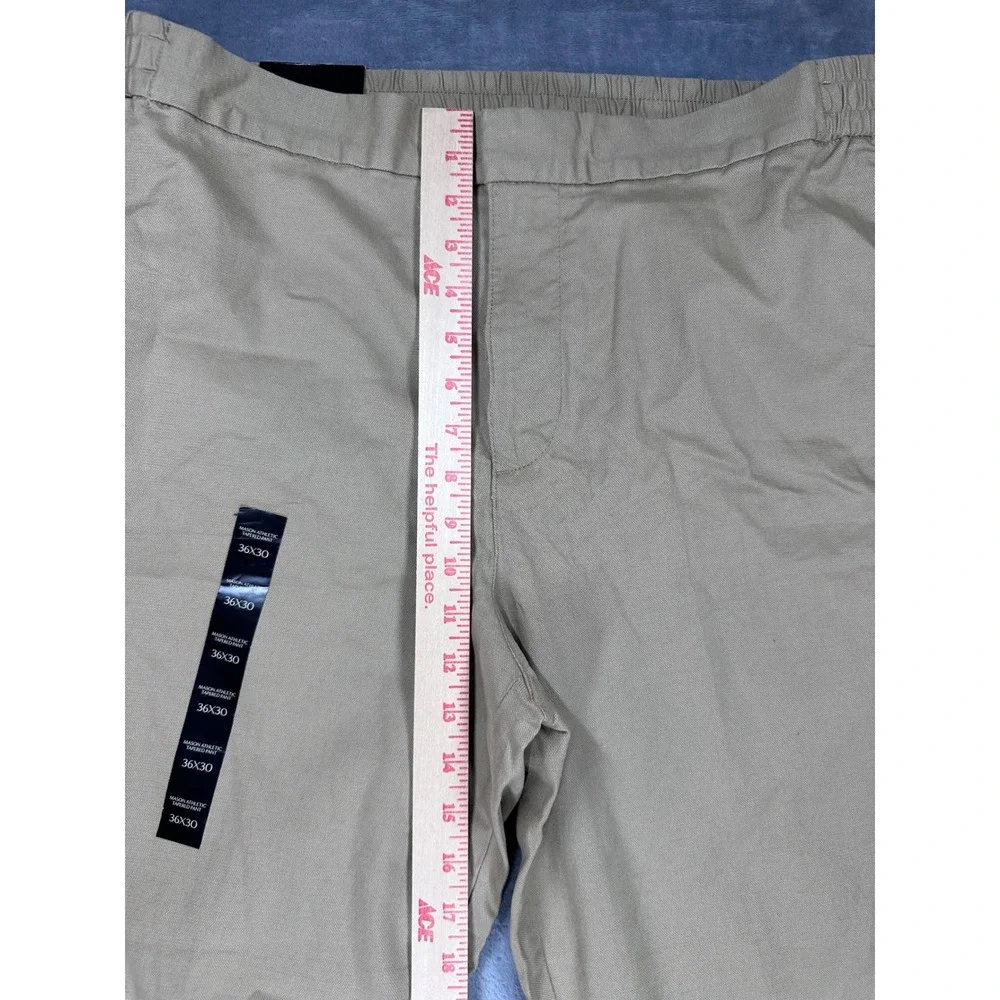 Banana Republic Mason Athletic Tapered Pants Mens 36x30 Khaki Tan Elastic Waist